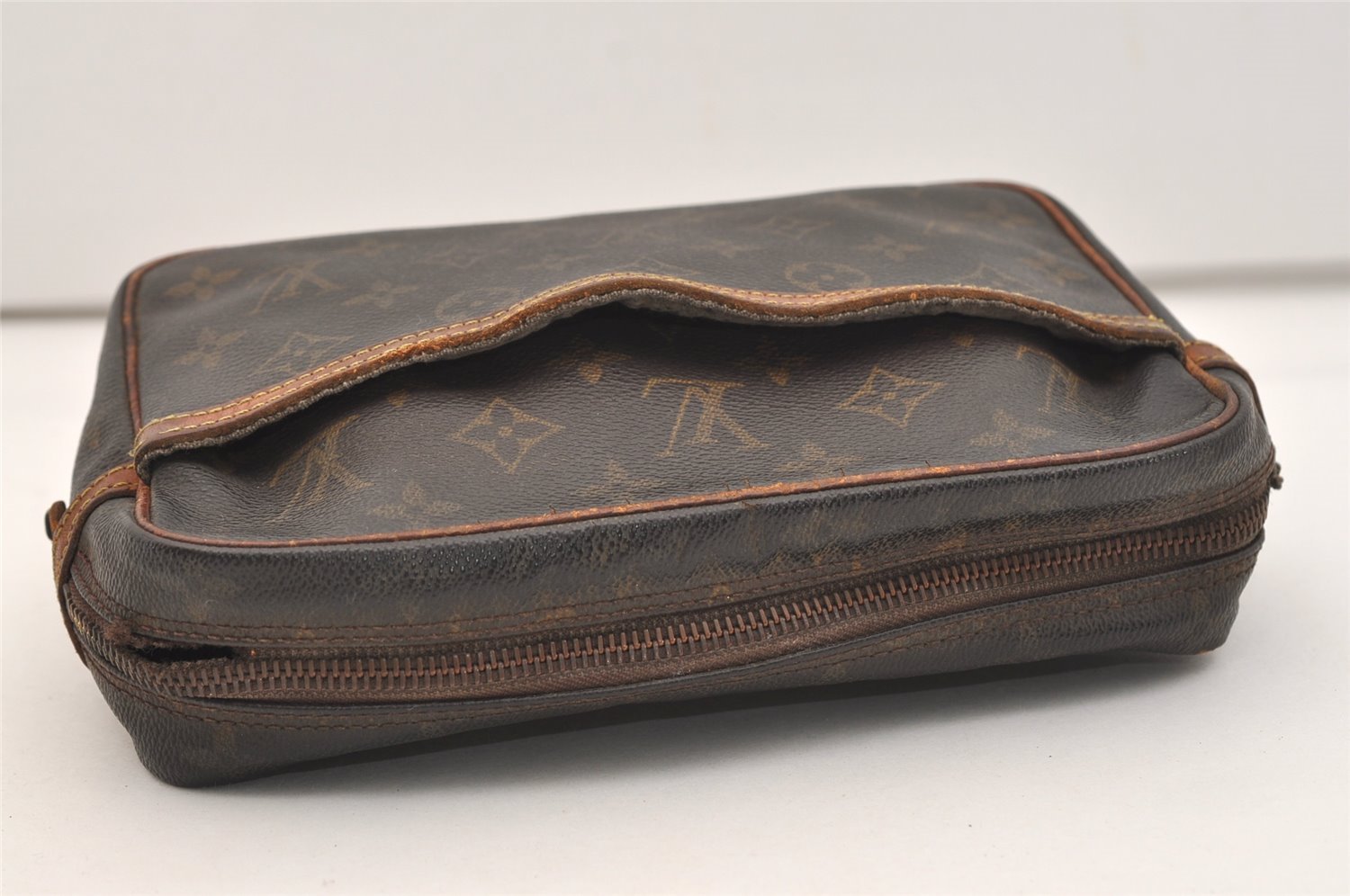 Authentic Louis Vuitton Monogram Compiegne 23 Clutch Hand Bag M51847 Junk 5063J