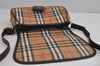 Authentic Burberrys Nova Check Shoulder Cross Bag Canvas Leather Beige 5064J