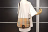 Authentic Burberrys Nova Check Shoulder Cross Bag Canvas Leather Beige 5064J