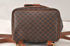 Authentic CELINE Macadam Blason Drawstring Backpack PVC Leather Brown 5064K
