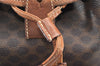 Authentic CELINE Macadam Blason Drawstring Backpack PVC Leather Brown 5064K