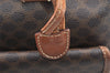 Authentic CELINE Macadam Blason Drawstring Backpack PVC Leather Brown 5064K