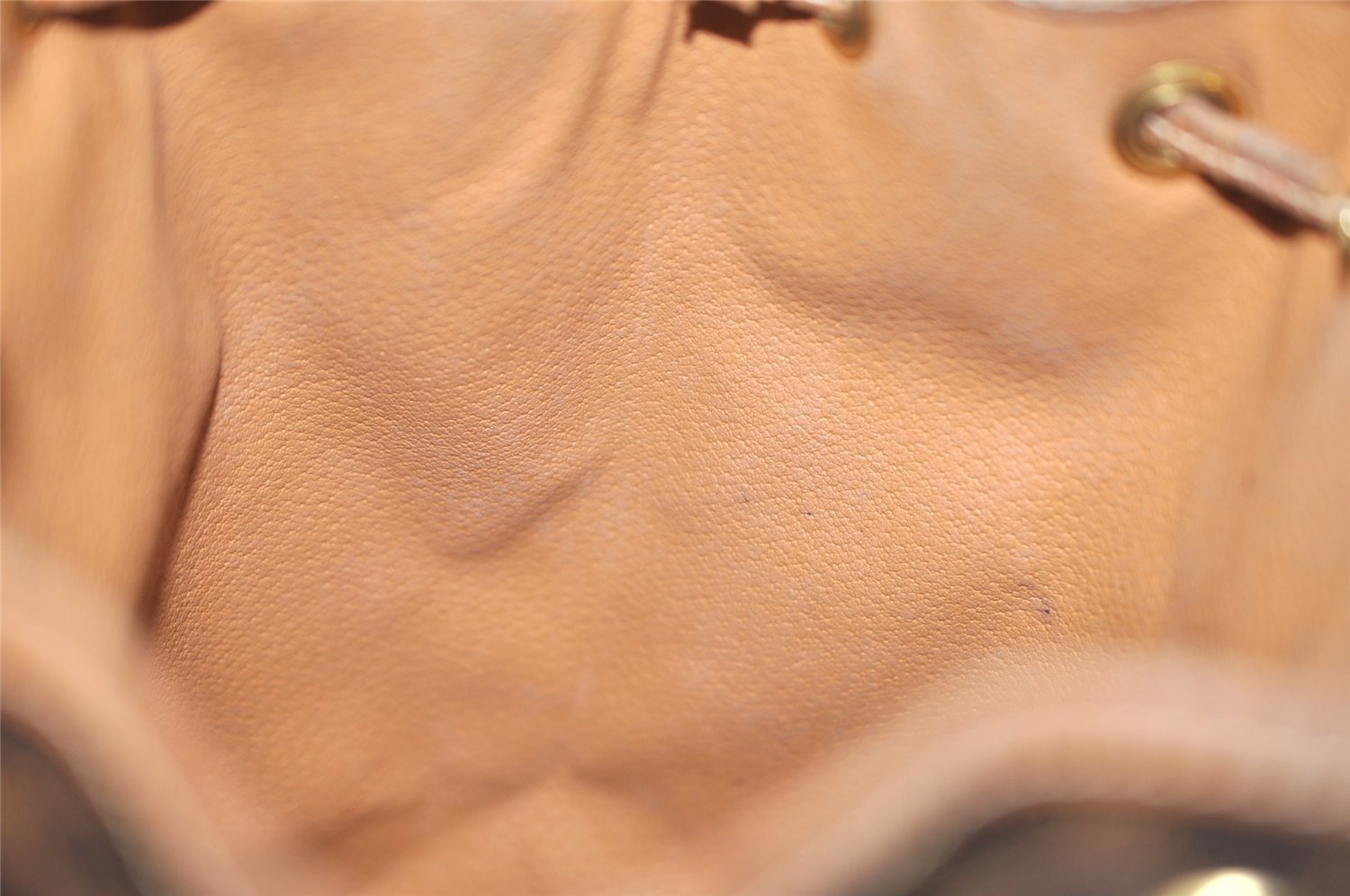 Authentic CELINE Macadam Blason Drawstring Backpack PVC Leather Brown 5064K
