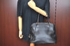 Authentic Salvatore Ferragamo Shoulder Hand Bag Leather Black SF 5065H