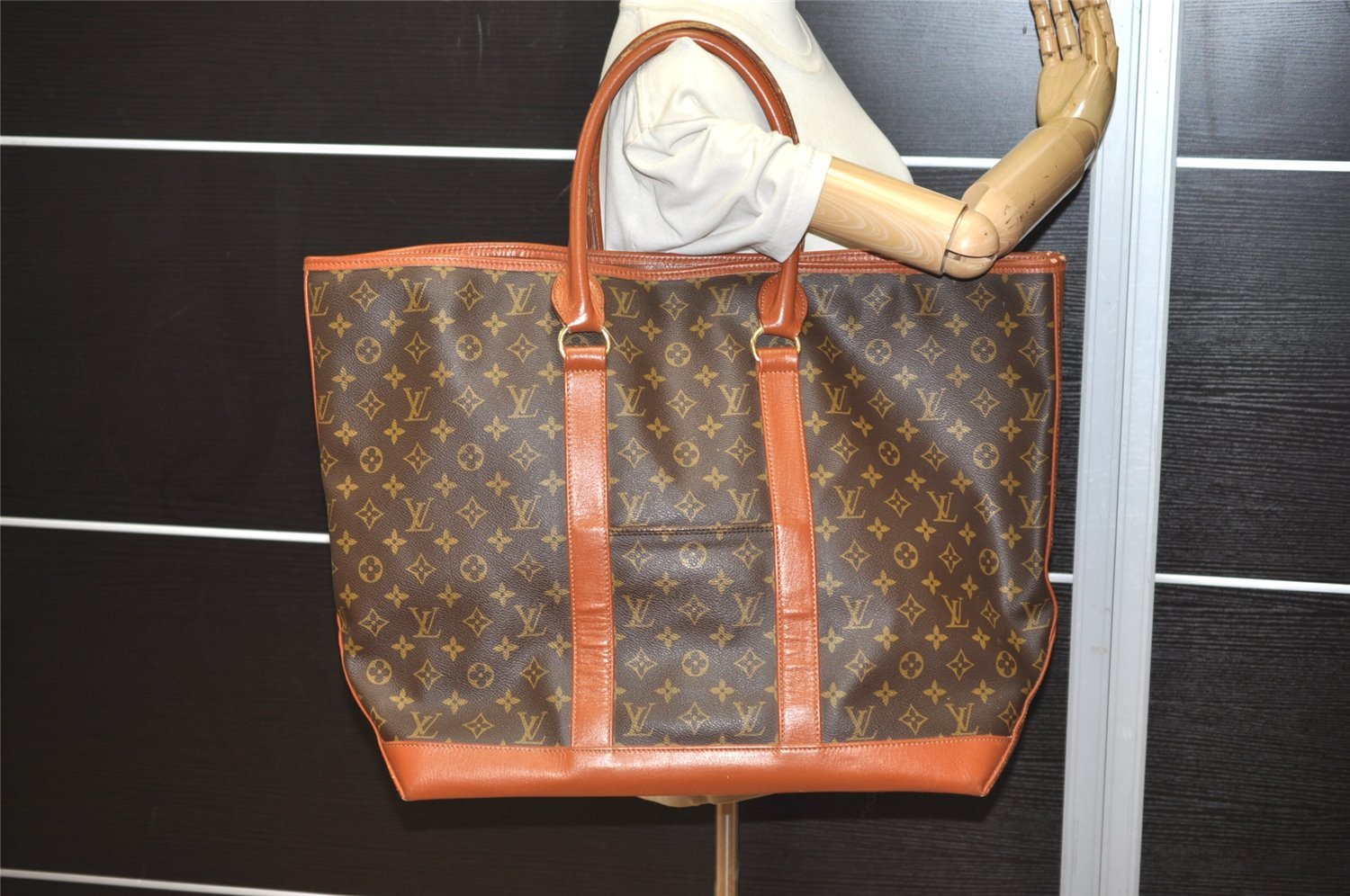 Auth Louis Vuitton Monogram Sac Weekend GM Vintage Tote Hand Bag M42420 LV 5065J