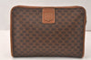 Authentic CELINE Macadam Blason Pattern Clutch Hand Bag PVC Leather Brown 5065K