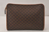 Authentic CELINE Macadam Blason Pattern Clutch Hand Bag PVC Leather Brown 5065K