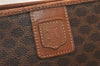 Authentic CELINE Macadam Blason Pattern Clutch Hand Bag PVC Leather Brown 5065K