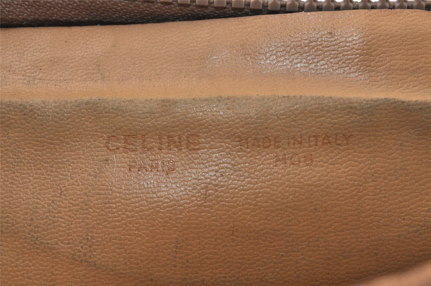 Authentic CELINE Macadam Blason Pattern Clutch Hand Bag PVC Leather Brown 5065K