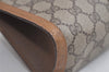 Authentic GUCCI Web Sherry Line Clutch Hand Bag Purse GG PVC Leather Brown 5066K