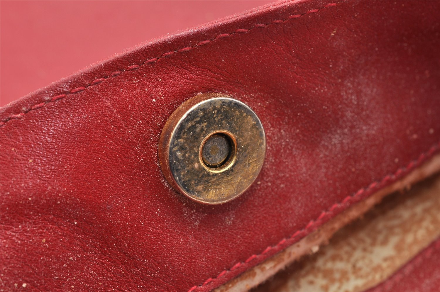 Authentic GUCCI Bamboo 2Way Shoulder Hand Bag Purse Leather Red Junk 5067I