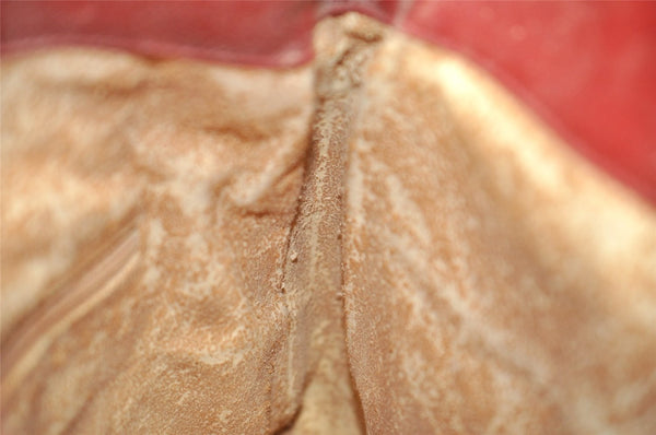 Authentic GUCCI Bamboo 2Way Shoulder Hand Bag Purse Leather Red Junk 5067I