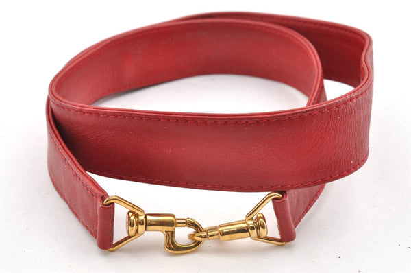 Authentic GUCCI Bamboo 2Way Shoulder Hand Bag Purse Leather Red Junk 5067I