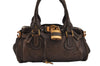 Authentic Chloe Vintage Paddington Leather Shoulder Hand Bag Brown 5067J