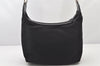 Authentic GUCCI Vintage Bamboo Shoulder Hand Bag Purse Nylon Leather Black 5067K
