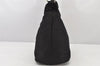 Authentic GUCCI Vintage Bamboo Shoulder Hand Bag Purse Nylon Leather Black 5067K