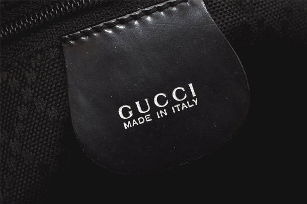Authentic GUCCI Vintage Bamboo Shoulder Hand Bag Purse Nylon Leather Black 5067K