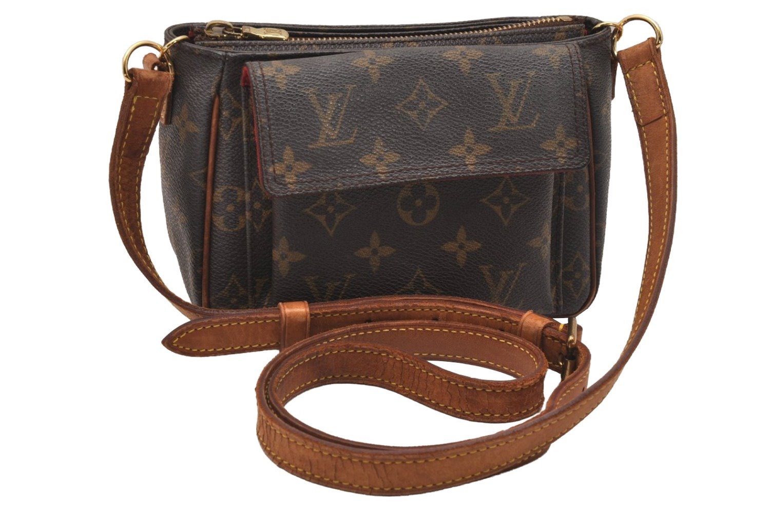 Authentic Louis Vuitton Monogram Viva Cite PM Shoulder Cross Bag M51165 LV 5068J