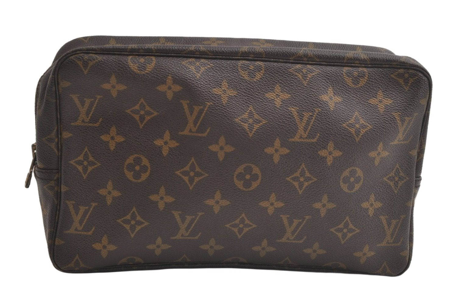 Auth Louis Vuitton Monogram Trousse Toilette 28 Clutch Hand Bag M47522 LV 5069K