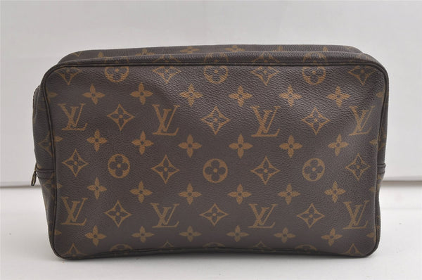 Auth Louis Vuitton Monogram Trousse Toilette 28 Clutch Hand Bag M47522 LV 5069K