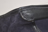 Authentic CELINE C Macadam Blason Tote Hand Bag Canvas Leather Navy Blue 5072K