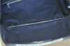 Authentic CELINE C Macadam Blason Tote Hand Bag Canvas Leather Navy Blue 5072K