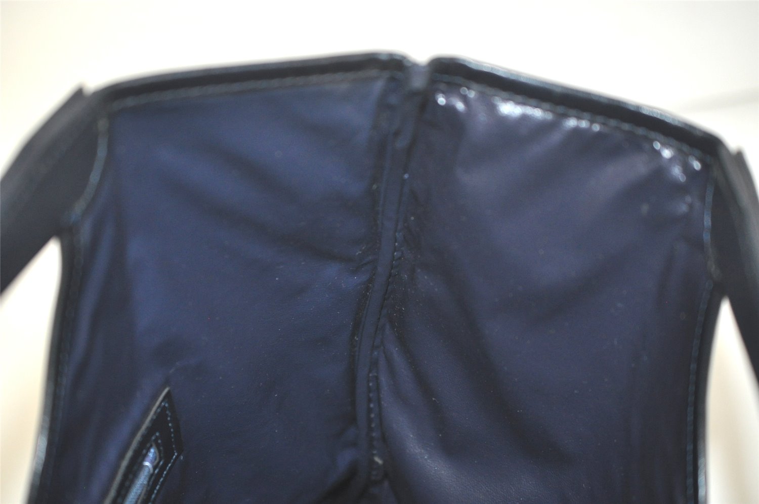 Authentic CELINE C Macadam Blason Tote Hand Bag Canvas Leather Navy Blue 5072K
