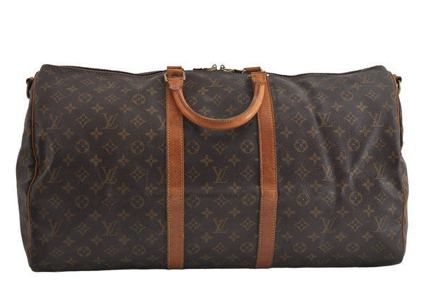 Authentic Louis Vuitton Monogram Keepall Bandouliere 55 M41414 Boston Bag 5073I