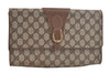 Authentic GUCCI Vintage Shoulder Clutch Bag GG PVC Leather Brown Junk 5073K