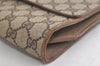 Authentic GUCCI Vintage Shoulder Clutch Bag GG PVC Leather Brown Junk 5073K