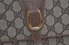 Authentic GUCCI Vintage Shoulder Clutch Bag GG PVC Leather Brown Junk 5073K