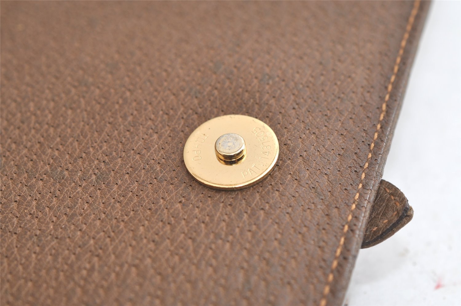 Authentic GUCCI Vintage Shoulder Clutch Bag GG PVC Leather Brown Junk 5073K