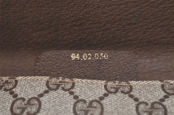 Authentic GUCCI Vintage Shoulder Clutch Bag GG PVC Leather Brown Junk 5073K
