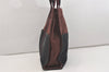 Authentic HERMES Fourre Tout MM Hand Tote Bag Canvas Black Bordeaux 5075J