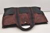 Authentic HERMES Fourre Tout MM Hand Tote Bag Canvas Black Bordeaux 5075J