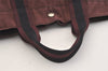 Authentic HERMES Fourre Tout MM Hand Tote Bag Canvas Black Bordeaux 5075J
