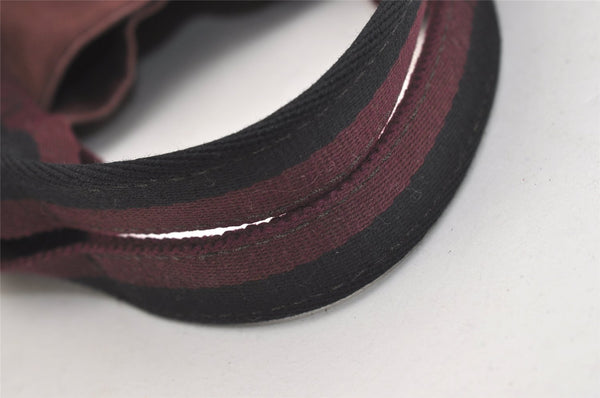 Authentic HERMES Fourre Tout MM Hand Tote Bag Canvas Black Bordeaux 5075J