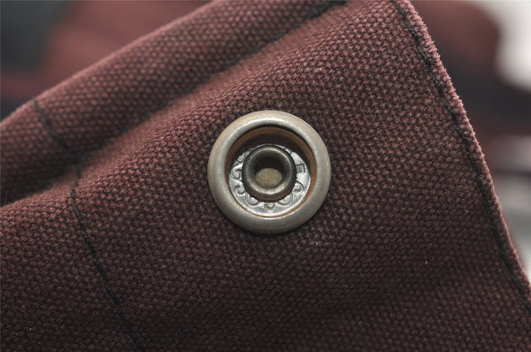 Authentic HERMES Fourre Tout MM Hand Tote Bag Canvas Black Bordeaux 5075J