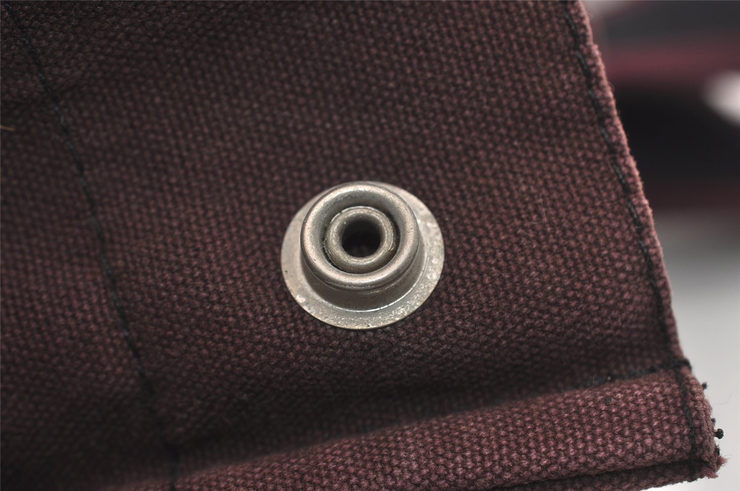 Authentic HERMES Fourre Tout MM Hand Tote Bag Canvas Black Bordeaux 5075J