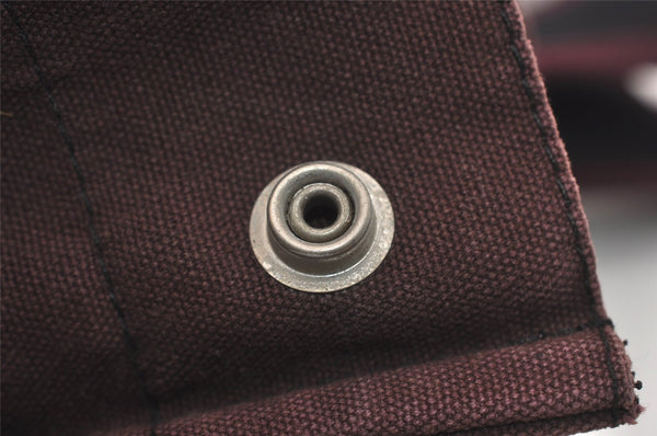 Authentic HERMES Fourre Tout MM Hand Tote Bag Canvas Black Bordeaux 5075J