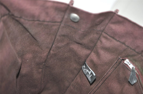 Authentic HERMES Fourre Tout MM Hand Tote Bag Canvas Black Bordeaux 5075J