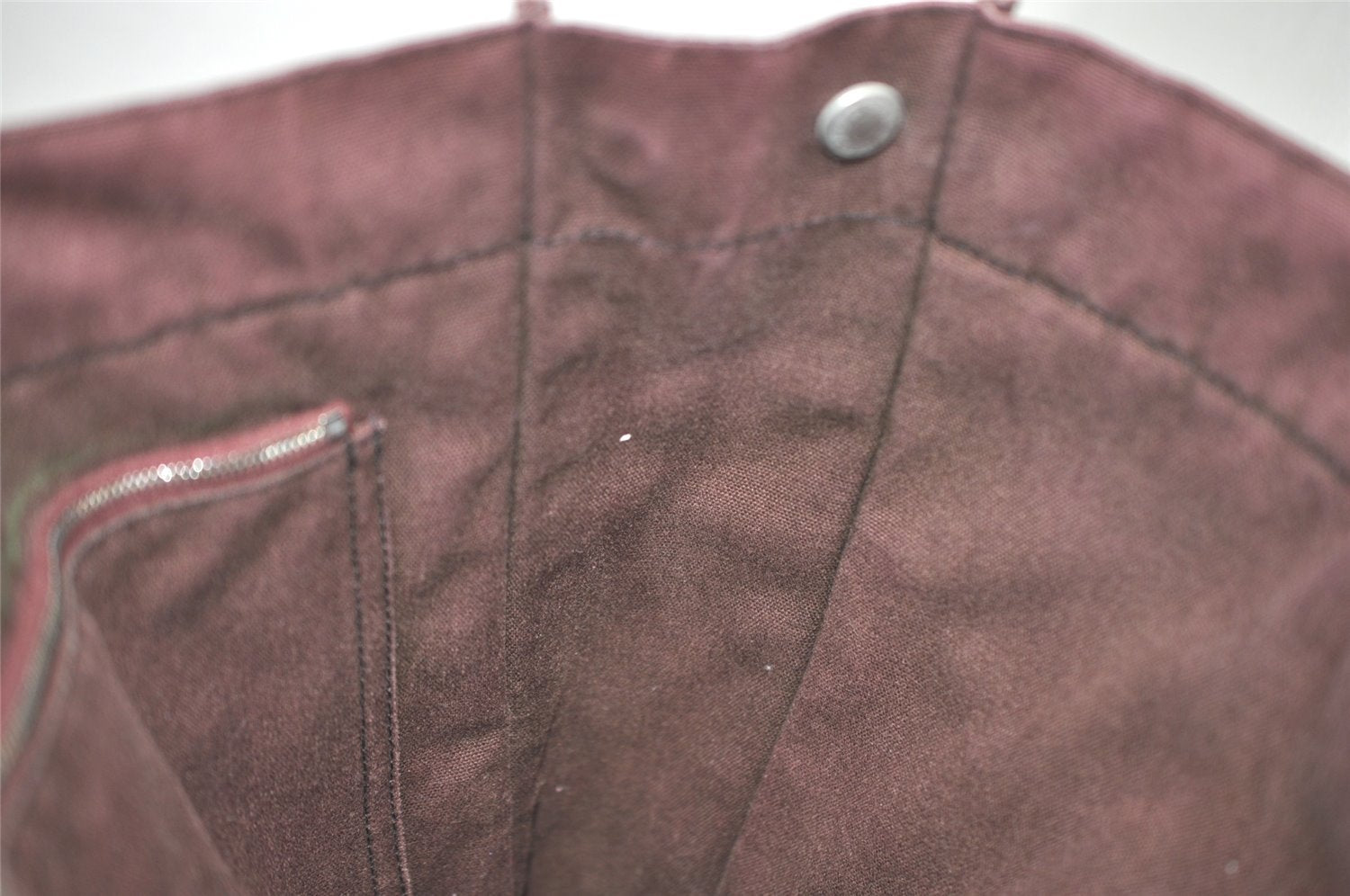 Authentic HERMES Fourre Tout MM Hand Tote Bag Canvas Black Bordeaux 5075J