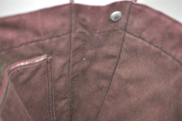 Authentic HERMES Fourre Tout MM Hand Tote Bag Canvas Black Bordeaux 5075J