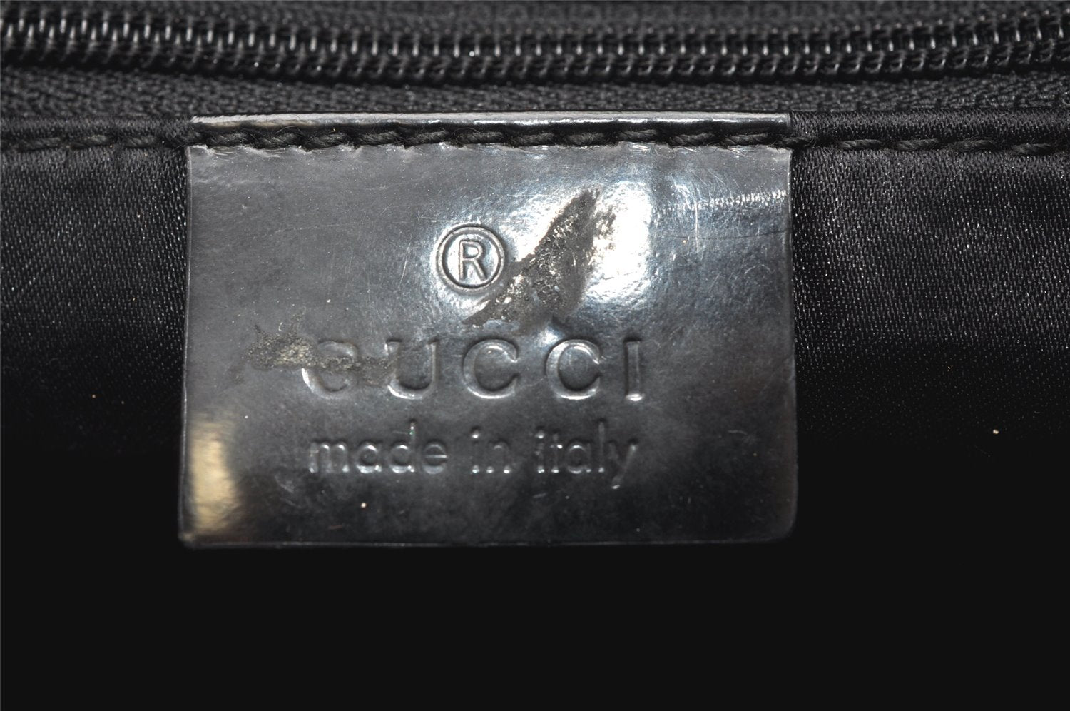 Authentic GUCCI Shoulder Hand Bag Nylon Leather 0013297 Black Junk  5075K