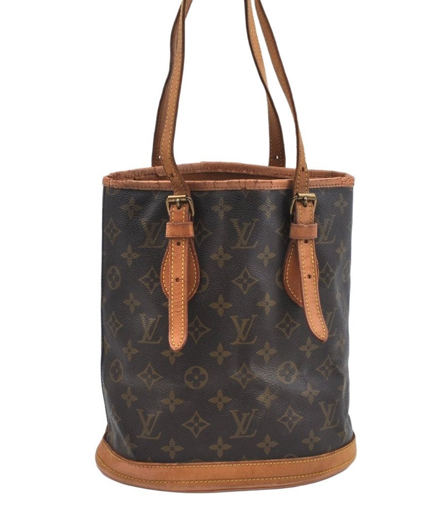 Auth Louis Vuitton Monogram Bucket PM Old Model Shoulder Tote Bag LV Junk 5076I