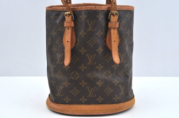 Auth Louis Vuitton Monogram Bucket PM Old Model Shoulder Tote Bag LV Junk 5076I