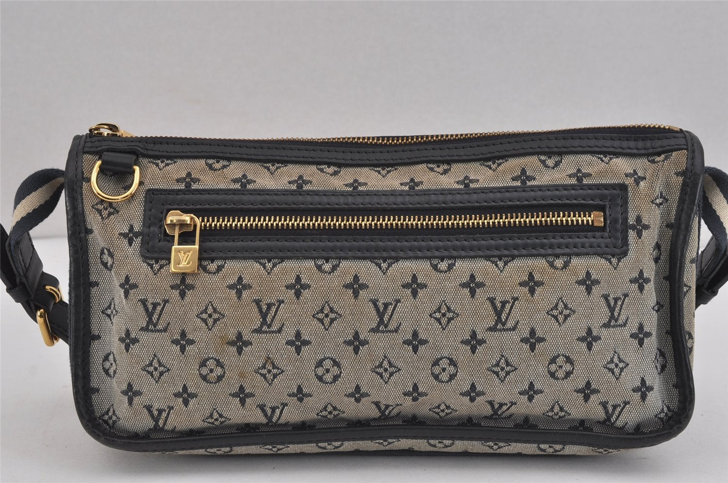 Auth Louis Vuitton Monogram Mini Pochette Kathleen Shoulder Bag Navy LV 5076J