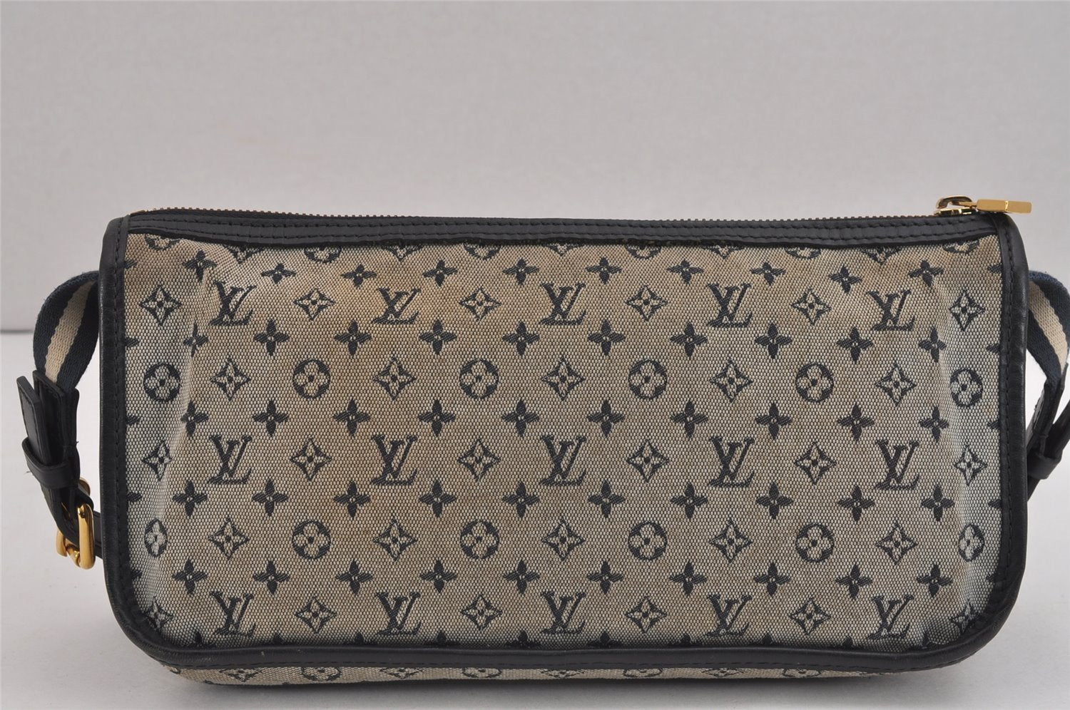 Auth Louis Vuitton Monogram Mini Pochette Kathleen Shoulder Bag Navy LV 5076J