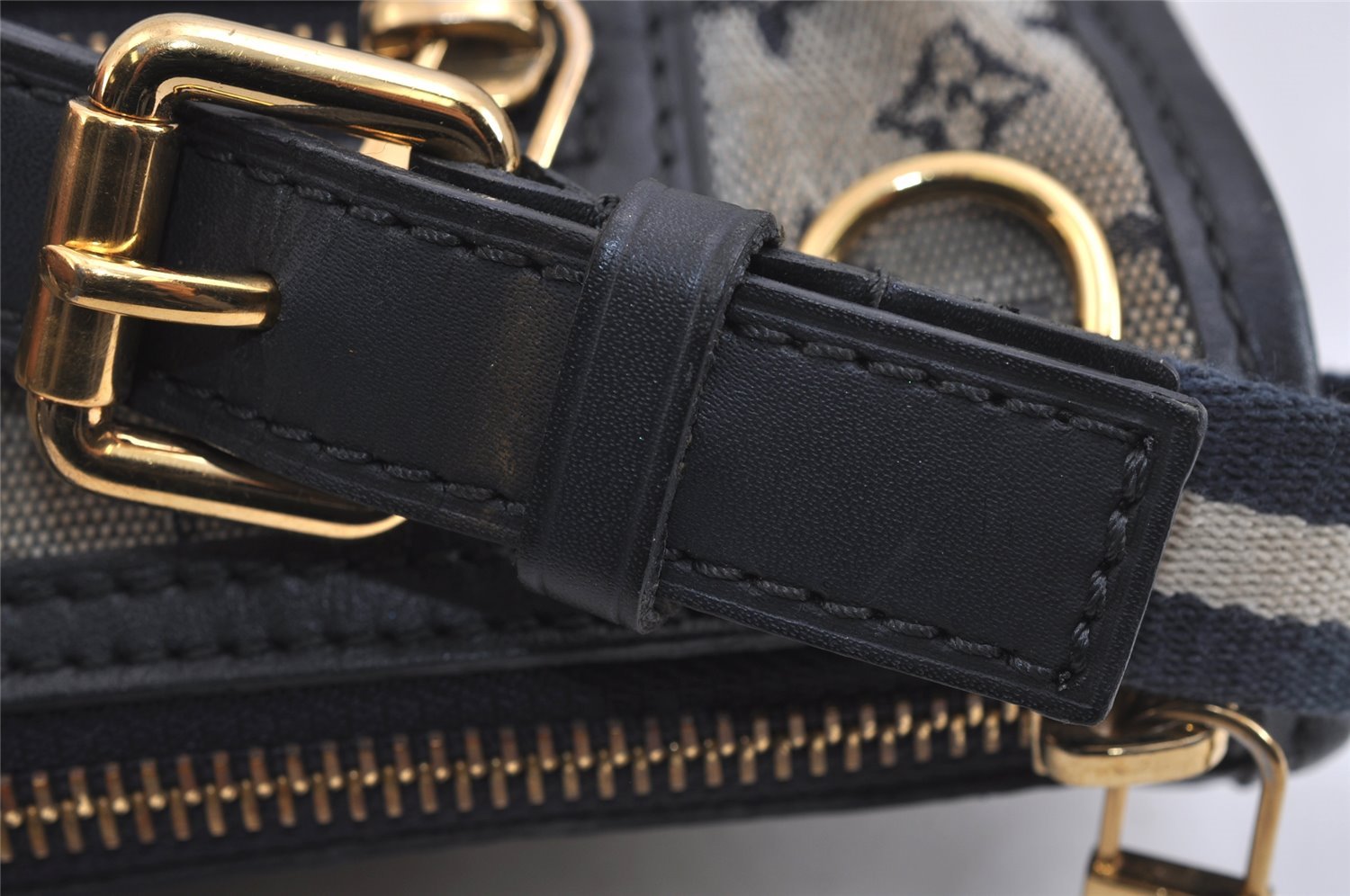 Auth Louis Vuitton Monogram Mini Pochette Kathleen Shoulder Bag Navy LV 5076J