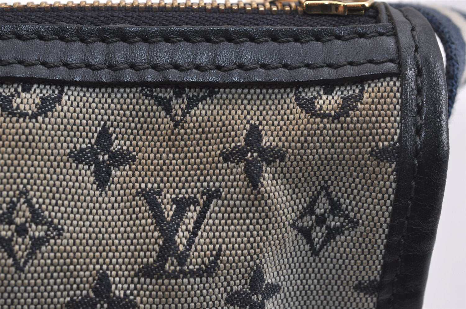 Auth Louis Vuitton Monogram Mini Pochette Kathleen Shoulder Bag Navy LV 5076J